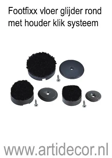 Footfixx vloerglijder rond met houder klik systeem