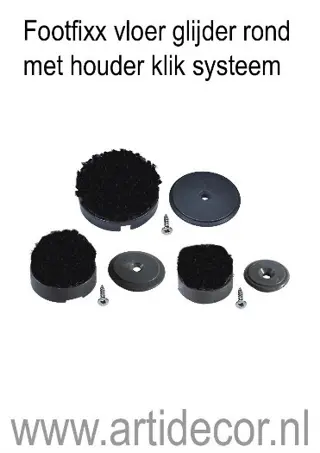 Footfixx vloerglijder rond met houder klik systeem
