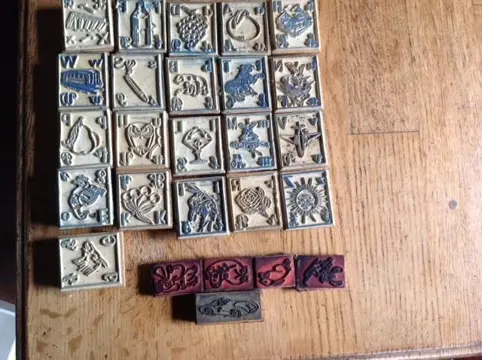 Houten stempels, oud - zonder stempeldoos