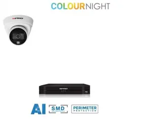 4 ch. recorder met SPRO 1 x 2MP IP turret camera