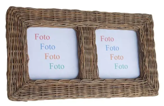 Dubbele fotolijst van riet