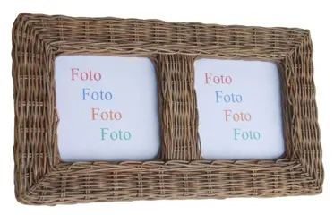 Dubbele fotolijst van riet