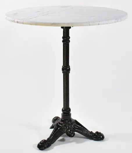 Bistrotafel marmer met gietijzeren onderstel Ø 70 x 75 cm