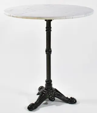 Bistrotafel marmer met gietijzeren onderstel Ø 70 x 75 cm