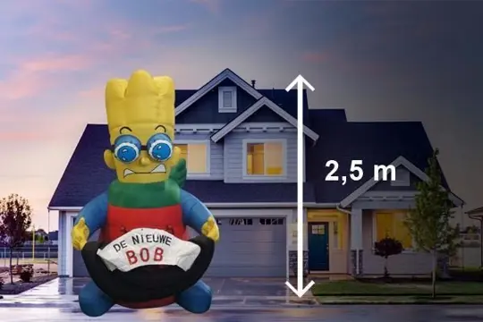 Opblaasbare man in auto te huur landelijke bezorging mogelij