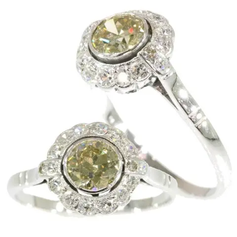 Diamanten vintage verlovingsring uit de jaren 50