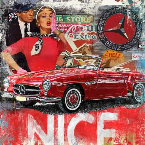 Afbeelding/illustratie - Luc Best Giclée-Print "190 SL" -