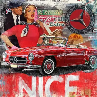 Afbeelding/illustratie - Luc Best Giclée-Print "190 SL" -