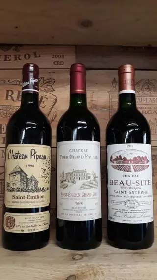 1990 Château Pipeau, 1996 Château Tour Grand Faurie, 1989
