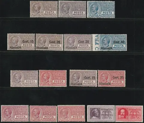 Koninkrijk Italië 1913/33 - Express mail, set of 16 different intact values - Sassone n.1/15+12b