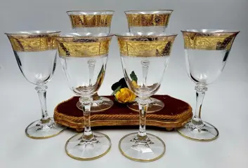 Cre Art - Mousserende wijnglazen (6) - .999 (24 kt) goud