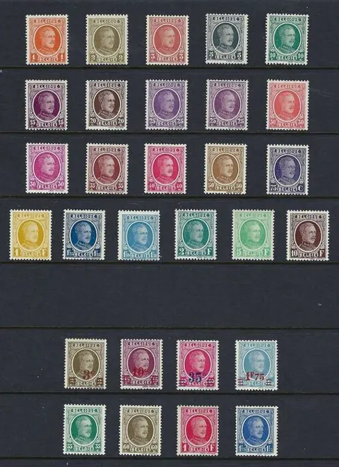 België 1922/1927 - Volledige reeks Albert I type "Houyoux" + aanvullende waarden - OBP/COB 190/210 - 245/48 en 254/57