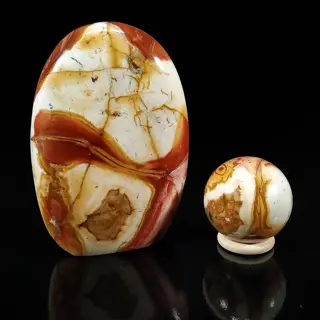Fantastisch paar polychrome jaspismineralen Bol &amp;