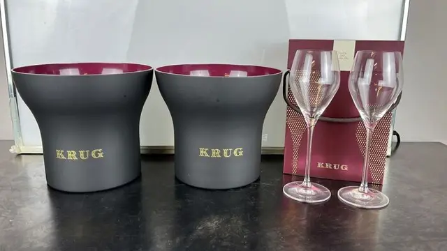 Krug Set of 2 Ice Buckets &amp; 2 Glasses - Champagne