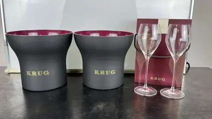 Krug Set of 2 Ice Buckets &amp; 2 Glasses - Champagne