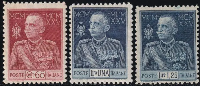 Koninkrijk Italië 1925/26 - Jubilee of the King, complete set P. 11, intact, rare - Sassone n.37