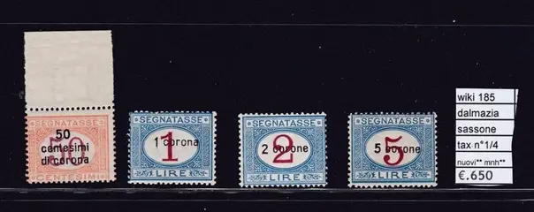 Italië - Dalmatië, Trente en Triëst - Dalmatia taxes 1/4 MNH** cat. 650 - sassone tasse 1/4