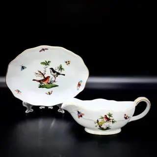 Herend, Hungary - Prachtige sauskom en serveerschaal (2