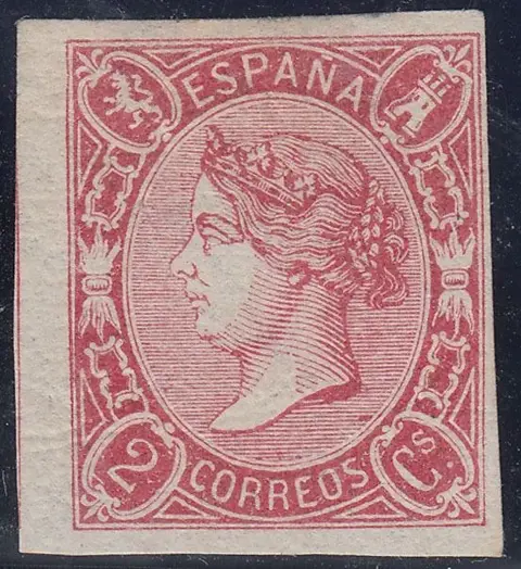 Spanje 1865 - Isabella II. 2 cuartos red. Signed by Roig - Edifil 69