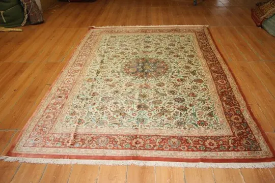 Prachtig Qum vloerkleed van Perzische zijde - 290 cm - 200