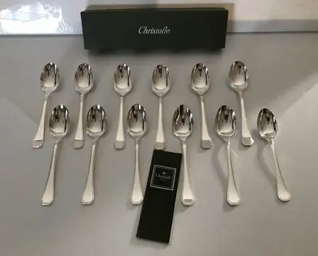 Christofle - Koffielepels (12) - Verzilverd - America