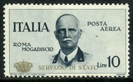 Koninkrijk Italië 1934 - Air Service – small crown, 10 lire slate overprinted in gold. With certificate. - Sassone 2