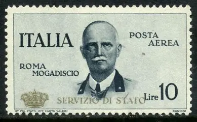 Koninkrijk Italië 1934 - Air Service – small crown, 10 lire slate overprinted in gold. With certificate. - Sassone 2