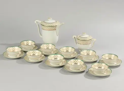 Limoges, Raynaud - Theeservies voor 10 (12) - Porselein