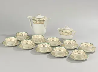 Limoges, Raynaud - Theeservies voor 10 (12) - Porselein