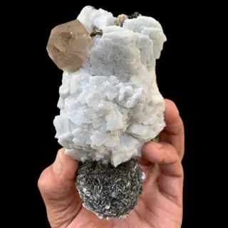 Rookkwarts Op Veldspaat Met Mica Exemplaar - 13.5×6.5×5.5