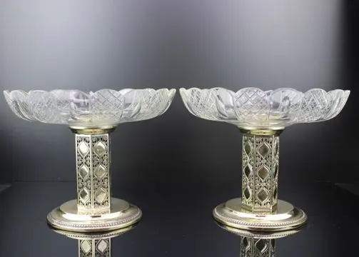 WMF / Geislingen - Art Nouveau paar florale bloem van