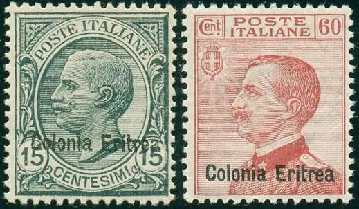 Italiaans Eritrea 1918 - Victor Emmanuel III, 2 values with very good centring. - sassone 47/48