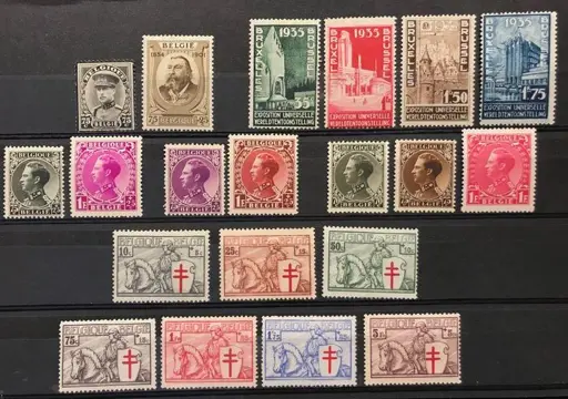België 1934 - Volledige Jaargang incl. Tuberculosebestrijding "Ridders" - OBP 384/403