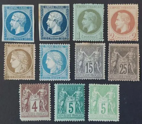 Frankrijk - Classic period, lot of 11 stamps