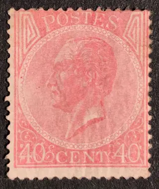België 1865/1866 - Leopold I in profiel - 20A - 40 centimes Karmijnroze - OBP 20A