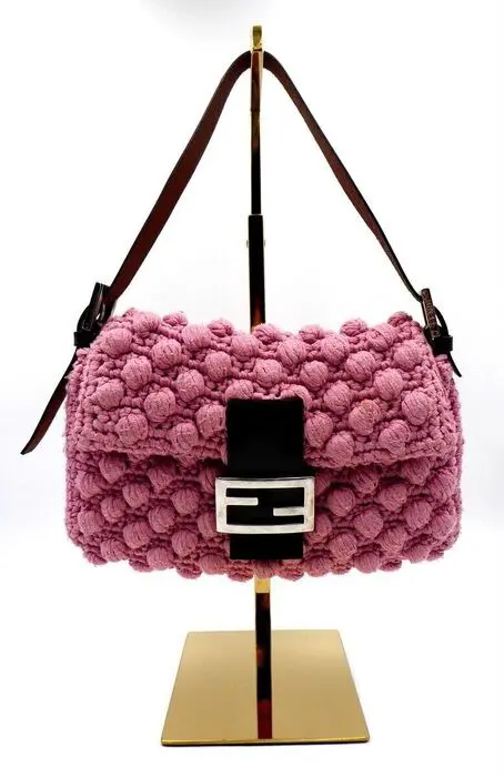 Fendi - Knit Crochet Rare Pink Baguette Original &amp; Rare
