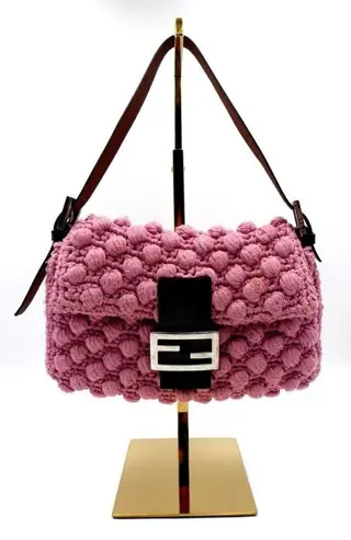 Fendi - Knit Crochet Rare Pink Baguette Original &amp; Rare