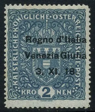 Italië - Julian Venetië 1918 - First issue, 2 crowns azure. - Sassone 15
