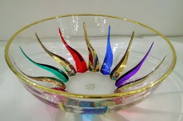 Rubelli Vetri d'Arte - Middenstuk met de hand gedecoreerd