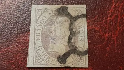 Spanje 1851 - Isabella II, imperforated. 12 cu. face value, lilac - Edifil 7