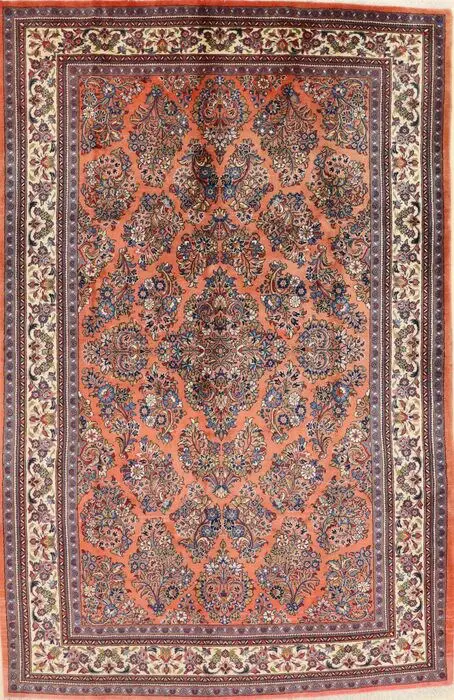 Sarough USA Retro Boho Teak Ära - Tapijt - 300 cm - 200 cm