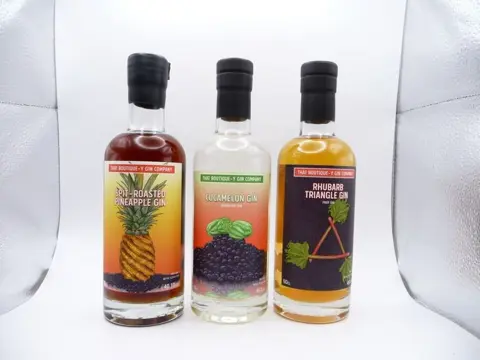 3 x Fruit Gin: Spit-roasted Pineapple Gin + Cucamelon Gin +