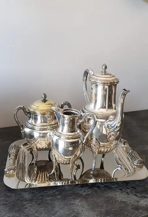 Empire thee- of koffieservies - Empirestijl - Verzilverd