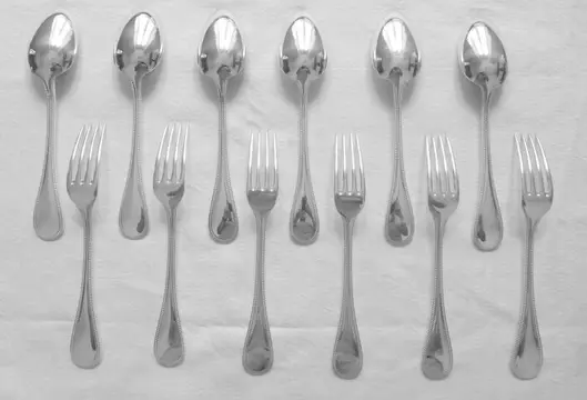 Christofle - 6 bestek waarvan 3 in blister - Verzilverd -