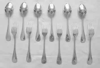 Christofle - 6 bestek waarvan 3 in blister - Verzilverd -