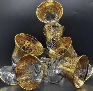 Antica cristalleria italiana - zware luxe bubbelbekers in