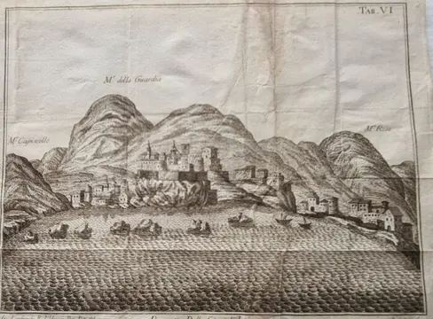Italië, Sicilia, Lipari; F. Anderloni - Prospetto della città di Lipari - 1761-1780