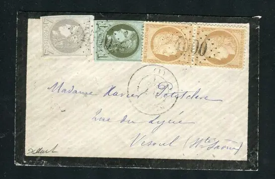 Frankrijk 1871 - Zeldzame brief van Divonne voor Vesoul met een paar n° 36, een n° 39 en een n° 41B