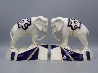 Royal Dux Porzellan-Manufaktur - Paar Art Deco olifanten