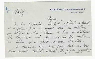 Albert Lebrun - Président de la République française - belle carte autographe signée - 1939